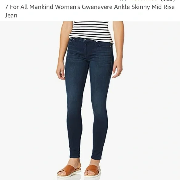 7 For All Mankind Women's Cropped
Gwenevere Dark Wash - Size 27 - Picture 9 of 9